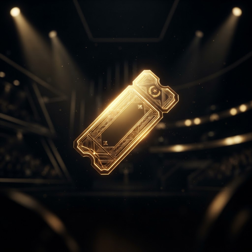 Concert venue with golden stage lights